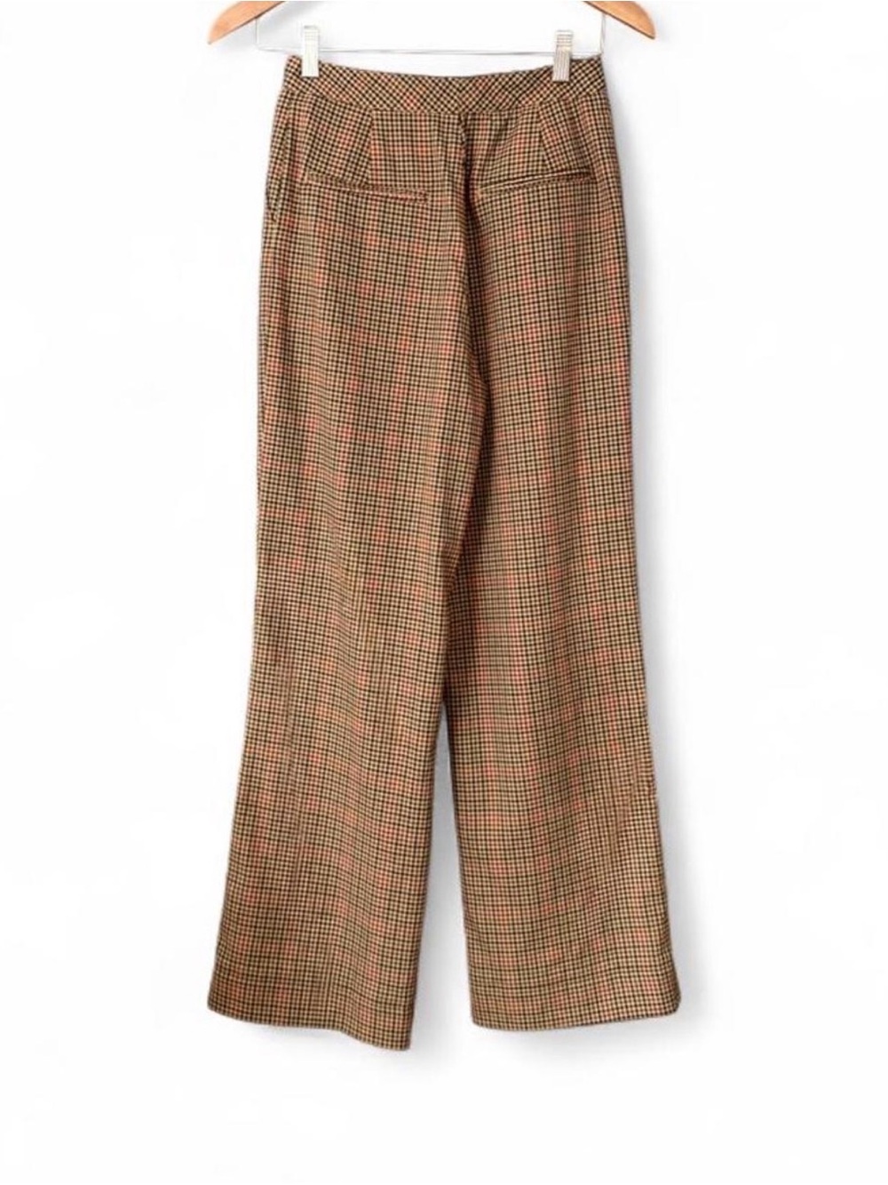 John Galt VTG inspired Brown Plaid Wide-Leg Trousers Dark Academia Schoolgirl S